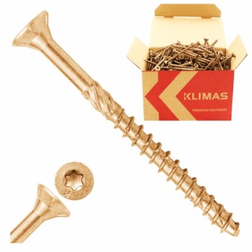 WKRĘTY CIESIELSKIE DO DREWNA 4x40 STOŻKOWE TORX 400szt WKCS-40040 KLIMAS