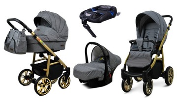 BabyLux Wózek 4w1 dziecięcy ColorLux + baza Isofix
