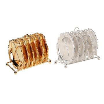 7 шт Десертные тарелки с ручкой - Золото.