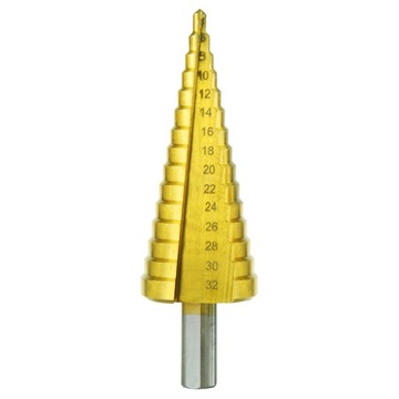 WIERTŁO STOPNIOWE STOŻKOWE HSS POWLEKANE TYTANEM 4-32 MM