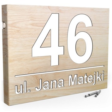 DUŻA TABLICZKA ADRESOWA Numer Domu 40x30 DYSTANSE