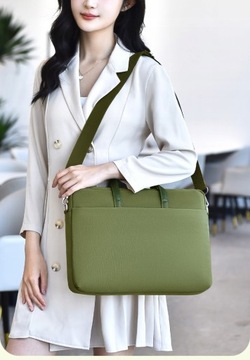 DAMSKA TORBA NA LAPTOPA 15 CALI SZARA BEŻ CZARNA NA RAMIĘ DO RĘKI