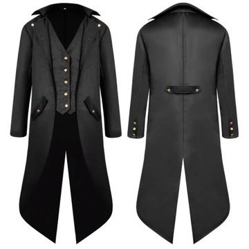 2023 Vintage Gothic Steampunk Dress Vest Men Red S