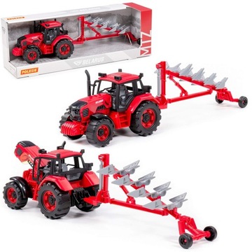 TRAKTOR POLESIE BELARUS Z PŁUGIEM MASZYNĄ ROLNICZĄ