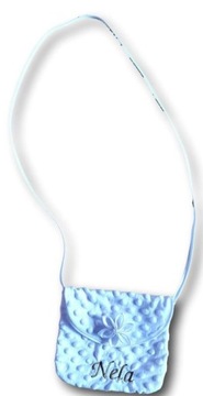 Сумочка для первого причастия с именем, вышивкой, клатч, белый сувенир для причастия.