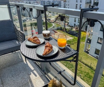 STOLIK BALKONOWY SKŁADANY WISZĄCY REGULOWANY SSB NA BALKON TARAS BALUSTRADĘ