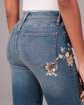 ABERCROMBIE Hollister Spodnie Jeansy Kwiaty 27