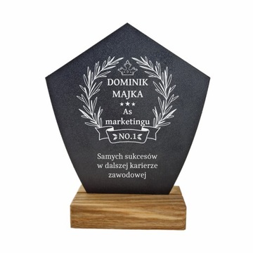 Statuetka metalowa solidna z grawerem na prezent puchar trofeum nagroda dla