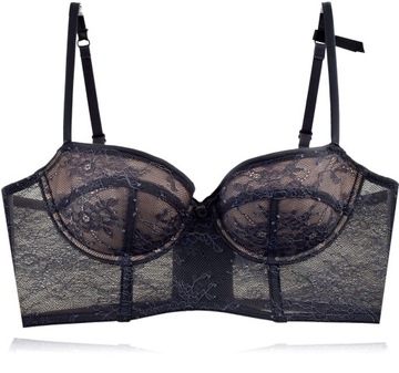 Atlantic grafitowy push up mini gorset koronka 70D