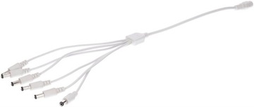Rozgałęźnik DC 5.5X2.1 6W-1G biały 32cm 22/20awg