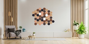 PANELE DEKORACYJNE LAMELE ŚCIENNE HEKSAGON KOLORY