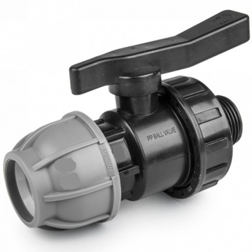 ZAWÓR KULOWY SKRĘCANY RURA PE 32 MM / GZ 1 CAL ZE ŚRUBUNKIEM ZŁĄCZKA