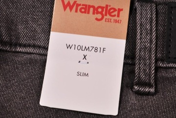 WRANGLER spodnie HIGH waist GREY jeans SLIM _ W34 L32