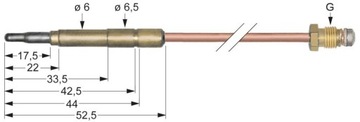 SILKO Termopara M9x1 dł. 1200mm podłączenie do palnika śr. 6mm(6,5mm)