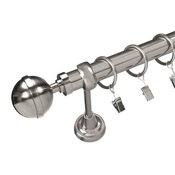 KARNISZ klasyczny srebrny 360 cm 25 mm modny