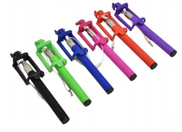 KIJEK SELFIE DO TELEFONU STICK Z KABLEM UCHWYT MONOPOD DŁUGI 85CM