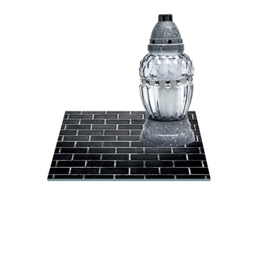 SZKLANA PODSTAWKA POD ZNICZE 25x25cm Mur 30e