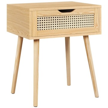 Yaheetech Stolik nocny z 1 szufladą Szafka nocna Drewniane nogi Sofa Stolik