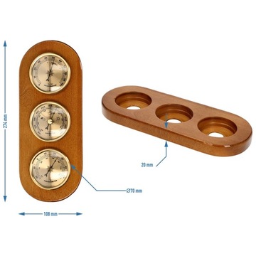Метеостанция ГИГРОМЕТР БАРОМЕТР ТЕРМОМЕТР ретро дерево
