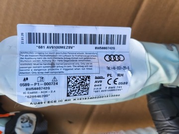 AIRBAG ZÁVĚS PRAVÁ ULOŽENÍ VZDUCHOVÁ AUDI A4 B9 8W SEDAN OE