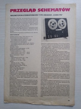 Opis i schemat MAGNETOFONU STEREO M2403SD DAMA PIK