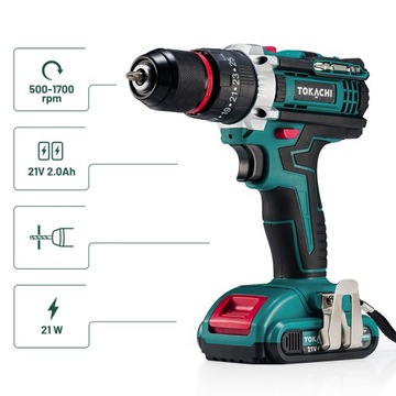 ДРЕЛЬ, АККУМУЛЯТОРНАЯ ОТВЕРТКА, УДАРНАЯ ДРЕЛЬ, 2 АККУМУЛЯТОРА, МЕТАЛЛИЧЕСКАЯ ГОЛОВКА