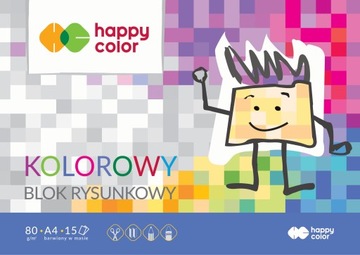 BLOK rysunkowy HAPPY COLOR A4/15 szkolny KOLOR