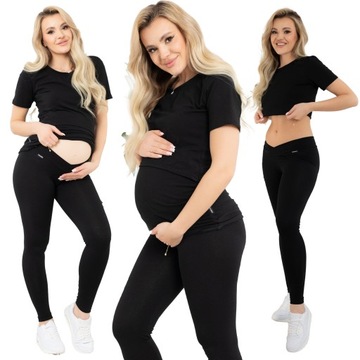 LEGGINSY CIĄŻOWE GETRY SPODNIE LEGINSY S
