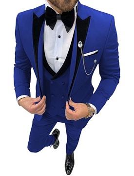 MD garnitur męski marynarka spodnie chabrowy | 5XL