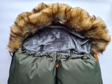 ЗЕЛЕНЫЙ зимний спальный мешок для коляски, санок, автокресла