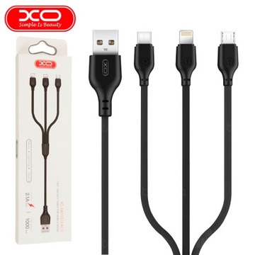 Тройной зарядный кабель Micro Lightning 3 в 1 USB-C для iPhone