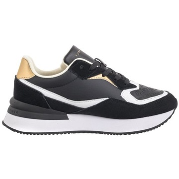 Buty Sneakersy Damskie Tommy Hilfiger Lux Monogram Runner Black Czarne