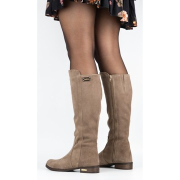 КОЖАНЫЕ БОТИНКИ KLARA БЕЖЕВЫЕ 39