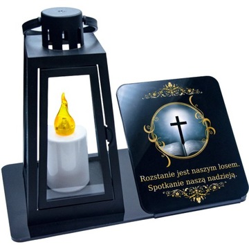 ZNICZ LED STATUETKA NA CMENTARZ GRÓB DUŻA WIECZNA LAMPKA