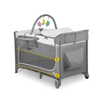 Дорожная кроватка 125х65х78см RK-241 серая детская