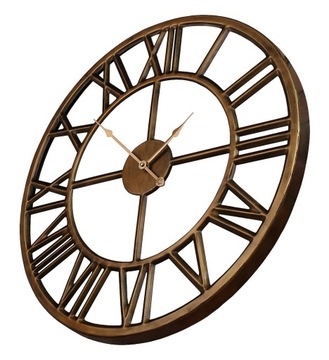 Zegar ścienny złoty brąz metalowy loft retro 45cm