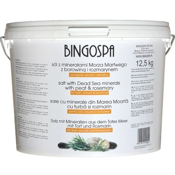 SÓL Z MINERAŁAMI MORZA MARTWEGO Z BOROWINĄ I ROZMARYNEM 12,5 kg BINGOSPA