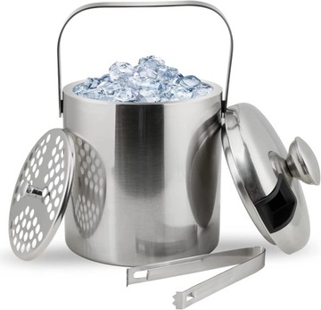 WIADERKO DO LODU POJEMNIK NA LÓD + SZCZYPCE 1,3L