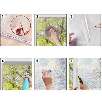 Оконная фольга Самоклеящаяся декоративная витражная фанера для стекла 200x90см с узорами