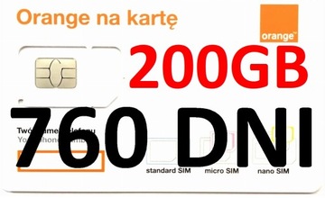 INTERNET NA KARTĘ ORANGE FREE 200 GB PONAD 2 LATA 760 DNI