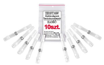 10x ZŁĄCZKI RURKI KOSZULKI TERMOKURCZLIWE Z CYNĄ