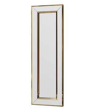 Lustro ścienne prostokątne w złotej ramie 30x90cm