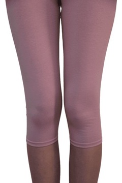 Legginsy 3/4 Getry Rybaczki Gładkie BRUDNY RÓŻ 128