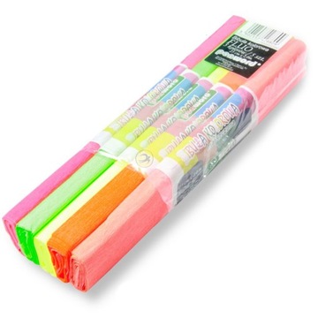 BIBUŁA krepina MARSZCZONA kolorowa FLUO NEONOWA 5