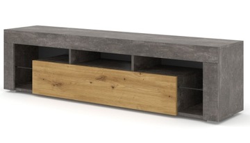 Szafka RTV KAYA 160 beton ciemny / dąb artisan