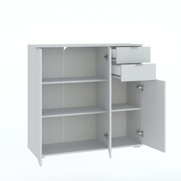 БЕЛЫЙ КОМОД, ТРЕХДВЕРНЫЙ, ВЫСОКИЙ 107