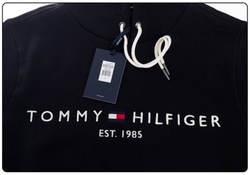 TOMMY HILFIGER BLUZA MĘSKA OCIEPLANA Z KAPTUREM CORE LOGO HOODY CZARNA M