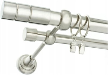 KARNISZ NOWOCZESNY STAL PODWÓJNY 25+19mm 240cm