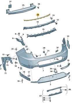 LISTWA ZDERZAKA TYŁ SEAT LEON ORYGINAŁ 5F9853463A