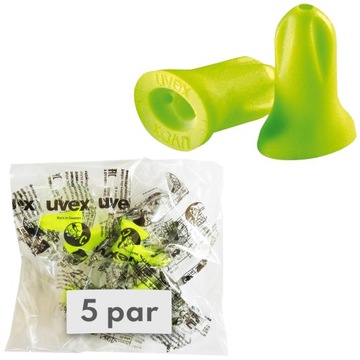 Zatyczki Stopery do uszu UVEX Hi-com lime 5 par